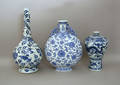 Three Chinese export blue and white vases