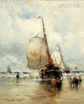 Edmund Aubrey Hunt American 18551922 Dutch Fishing Boats