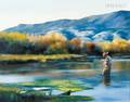 Shirley Cleary American b 1942 Fly Fishing