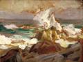 Attributed to Robert Cozad Henri American 18651929 Crashing Surf Possibly a View of Monhegan