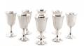 Set of Nine Sterling Silver Goblets Marked