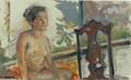 Miriam Ruchames American 20th21st Century Nude Seated by a Window