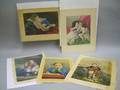 Five Unframed Currier and Currier  Ives Handcolored Lithograph Prints