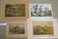 Eight Unframed Assorted Lithograph Hunting Prints