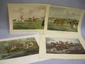 Four Assorted Handcolored Lithograph Hunting Scene Prints