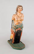 Continental carved and painted ships figurehead 19th c