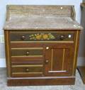 Late Victorian Marbletop Grained and Paintdecorated Commode