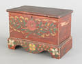 Continental painted pine miniature blanket chest 19th c