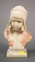 Italian Alabaster Bust of Girl