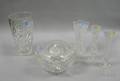 Colorless Cut Glass Bowl Two Vases and a Pair of Bud Vases