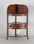 Miniature Georgian mahogany corner washstand ca 1800