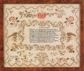 English silk  on linen sampler dated 1812