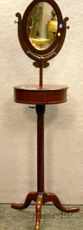 Late Victorian Mahogany Shaving Stand with Mirror