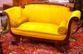 Empirestyle Upholstered Carved Mahogany Settee