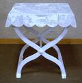 Gray and White Toile Pattern Paintdecorated Frenchstyle Occasional Table