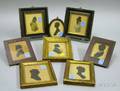 Eight Framed Miniature Silhouettes