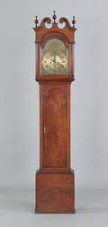 Pennsylvania Queen Anne mahogany tall case clock mid 18th c