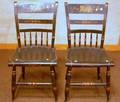 Pair of Painted and Stencildecorated Windsor Thumbback Side Chairs