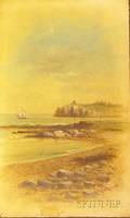Unframed Oil on Board Coastal View Attributed to George M Hathaway British 18521903