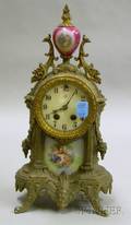 Neoclassical Gilt Brass Mantel Clock