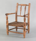 Pennsylvania painted arrowback childs armchair mid 19th c