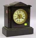 French Black Slate Mantel Clock