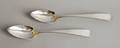 Pair of Lancaster County Pennsylvania silver tablespoons early 19th c