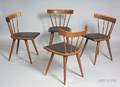 Four Paul McCobb Planner Group Upholstered Maple Dining Chairs