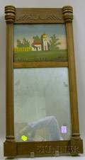 Country Federal Painted Mirror with Reversepainted Glass Tablet