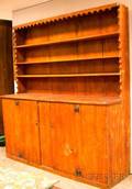 Country Pine Onepiece Pewter Hutch