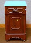 Victorian Marbletop Walnut and Mahogany Veneer Commode Cabinet