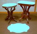 Two Victorian White Marbletop Walnut Occasional Tables