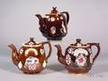 Three Bargeware Teapots and Covers