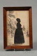 Auguste Edouart FrenchAmerican 17891861 Fulllength Silhouette Portrait of a Woman