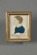 American School 19th Century Portrait Miniature of a Child