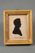 Silhouette Portrait of American Stateman and US Senator Charles Sumner of Boston