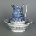 Blue sponge pitcher and basin