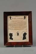 Framed Silhouette Advertisement with Three Silhouette Portraits