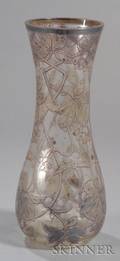 Silver Overlay Cameo Glass Vase