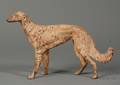 Painted Cast Iron Russian Wolfhound Dog Doorstop