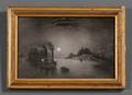 American School 19th Century Moonlight and Steam Vessel on the River