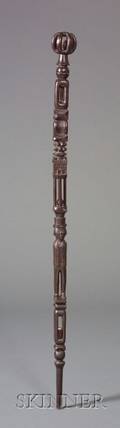 Folk Art Carved Wooden Walking Stick