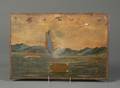 Landscape Painted Iron Panel from USS Brooklyns Smokestack