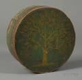 Painted Covered Wooden Box with Tree Motif