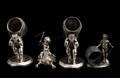 4 Silverplate Items Napkin Rings  Figurine