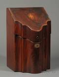 Mahogany Veneer Inlaid Knife Box