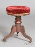 Classical Mahogany Carved Adjustable Piano Stool