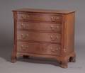 Chippendale Mahogany Carved Reverse Serpentine Bureau