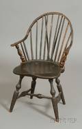 Windsor Continuousbow Brownpainted Braceback Armchair