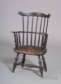 Childs Blackpainted Windsor Combback Armchair